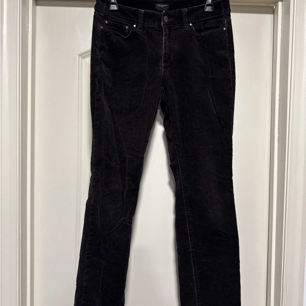ANN TAYLOR Dark Brown Corduroy Pants Women’s Size 2 Curvy Straight Leg 28x30